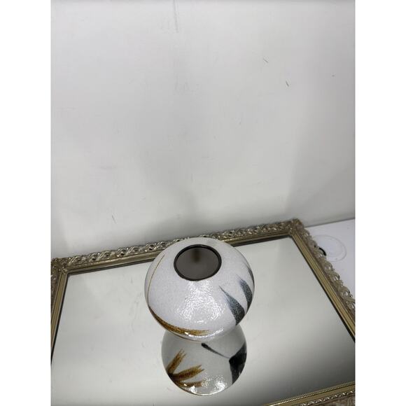 Vintage Handpainted Ceramic Pottery Vase with Fan Brush Design - Picture 2 of 9